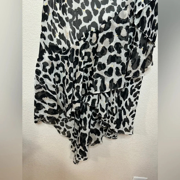 NWT Eliza J Tiered Chiffon Leopard Print High-Low Cocktail Dress - Picture 9 of 12